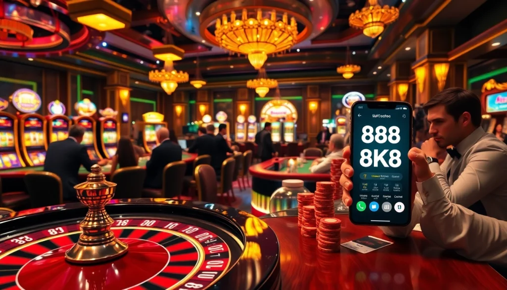 Experience the excitement of the 8K8 casino with vibrant tables, thrilling games, and players capturing epic wins.
