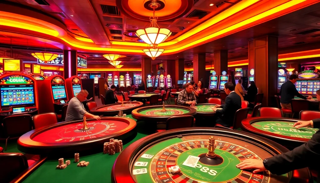 Experience the thrill of 대구 오피 in an exciting casino scene filled with poker chips and roulette wheels.