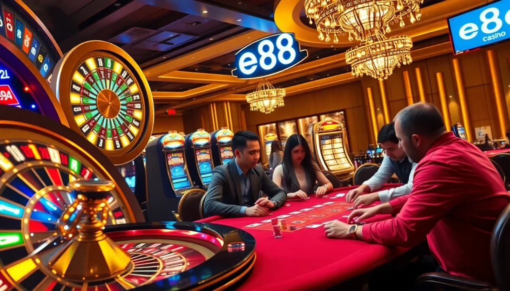 Experience excitement at the casino with https://ee88.law/ as players place bets on the vibrant roulette wheel.
